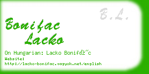 bonifac lacko business card
